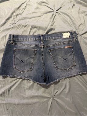 Hudson Jeans Amber Distressed Blue Denim Cutoff Shorts